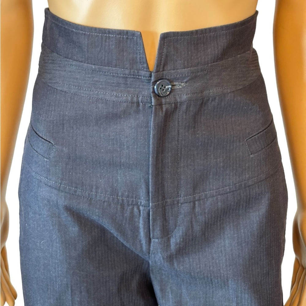 Alvin Valley Grey Pinstripe Ultra High Rise Capri Pants - Picture 3 of 10